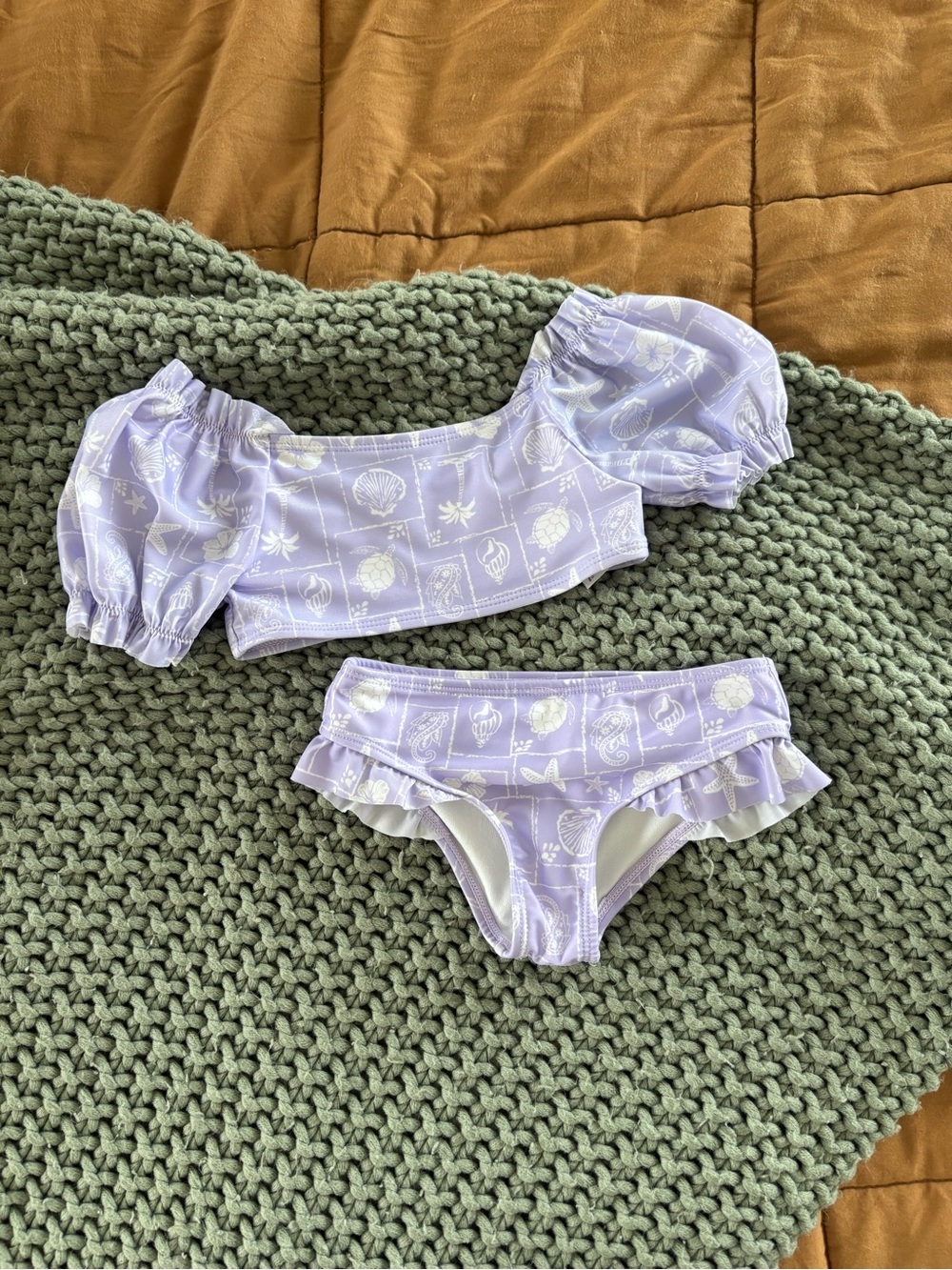 wonder nation puff sleeve bikini for toddler